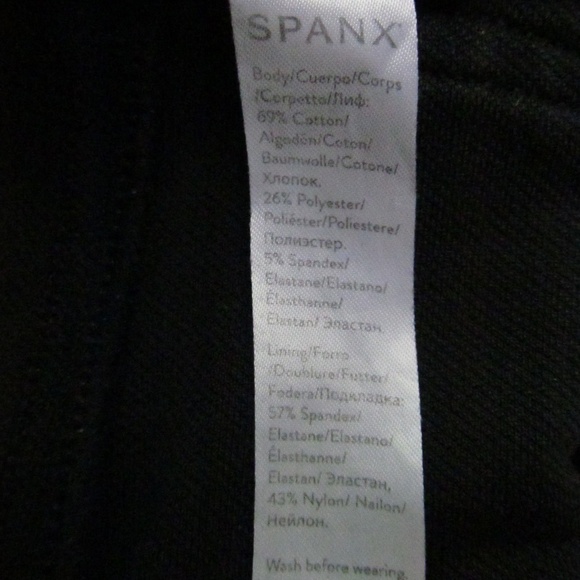 Spanx Pants Jean-Ish Black Leggings Size Medium Back Pockets XS - Picture 9 of 9